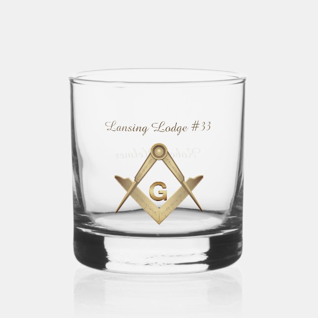 Verre À Whisky Monogramme maçonnique classique (Recto)