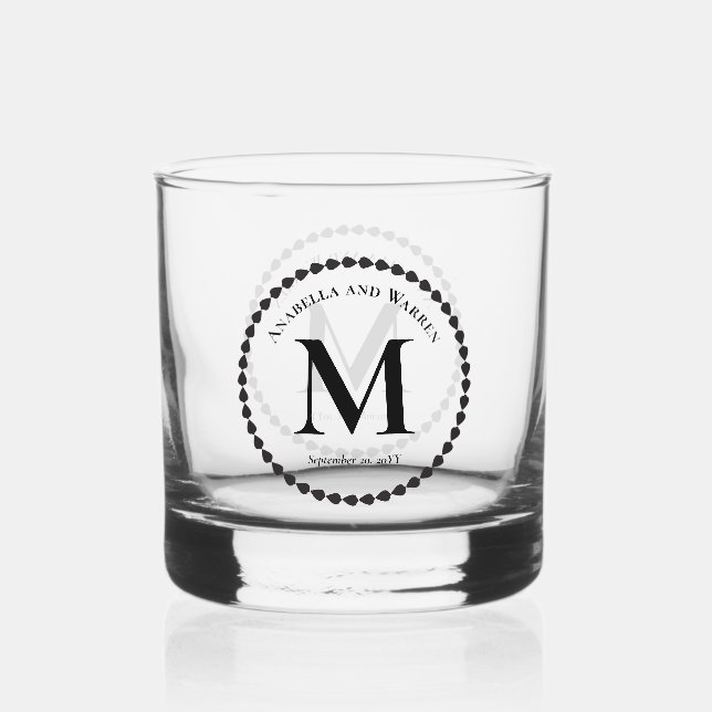 Verre À Whisky Monogramme moderne minimaliste simple et nom de fa (Recto)