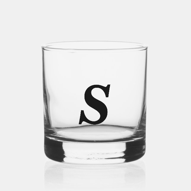 Verre À Whisky Monogramme moderne personnalisé initial (Recto)