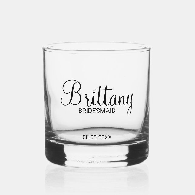 Verre À Whisky Nom de la servante moderne personnalisée (Recto)