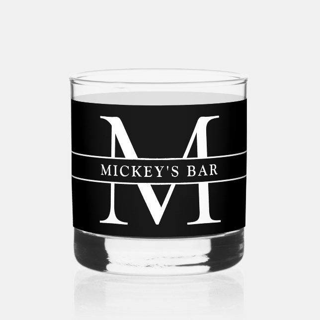 Verre À Whisky Nom du monogramme personnalisé (Recto)