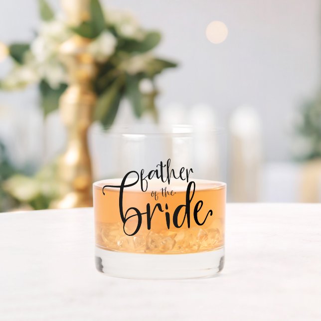 Verre À Whisky Nom du script moderne Père de la mariée Cadeau (Insitu (Mariage))