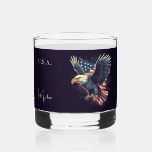 Verre À Whisky Nom personnalisé Aigle américaine
