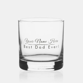 Verre À Whisky Nom personnalisé Meilleur papa Jamais Élégant Mode