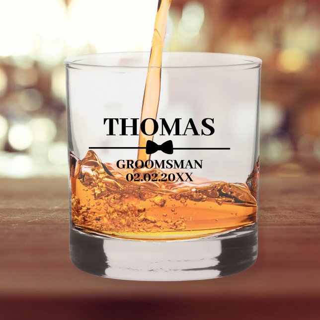 Verre À Whisky Nom personnalisé Stylish Groomsman Proposition (Personalized Name Stylish Groomsman Proposal Whiskey Glass)