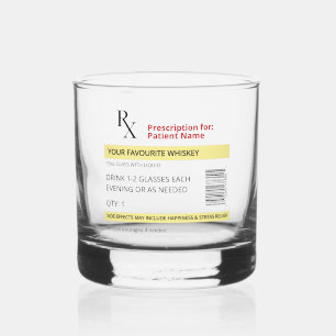 Verre À Whisky Novelty Prescription Whiskey Glass personnalisable