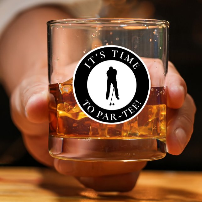 Verre À Whisky Par Tee Golfer Funny Humour moderne Noir pour lui (Par Tee Golfer Funny Humor Modern Black For Him Whiskey Glass)
