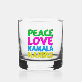 Verre À Whisky Peace Love Kamala Harris Cute Election
