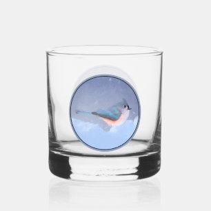 Verre À Whisky Peinture de Mésange à tête noire - Art original d'