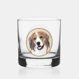 Verre À Whisky Peinture de Nederlandse Kooikerhondje - Art canin