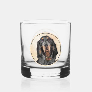 Verre À Whisky Peinture en noir et blanc - Art original Chien