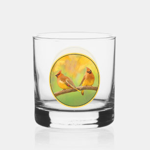 Verre À Whisky Peinture Jaseur d'Amérique - Oiseau Sauvage Origin