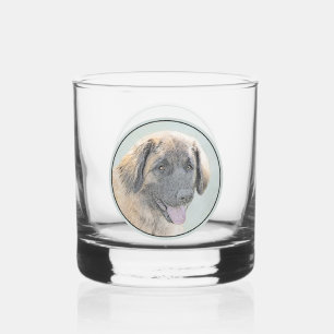 Verre À Whisky Peinture Leonberger - Joli art original chien