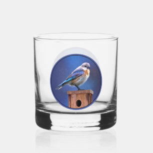 Verre À Whisky Peinture pour oiseaux bleus (femelle) - Art origin