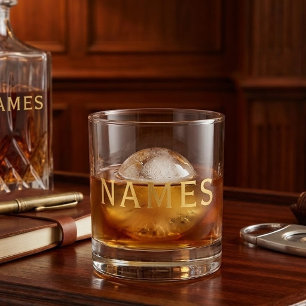 Verre À Whisky Personnalisé avec le nom de famille ou le surnom