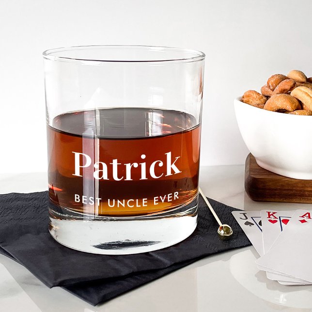 Verre À Whisky Personnalisé Meilleur Oncle Jamais Monogrammé (Créateur téléchargé)