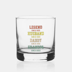 Verre À Whisky Personnalisé Retro Legend Mari Daddy Grand-père
