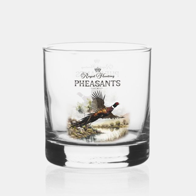 Verre À Whisky Phéasants, Chasse royale (Recto)