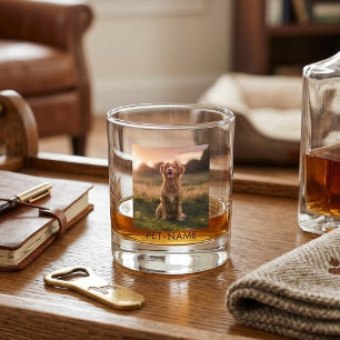 Verre À Whisky Photo personnalisée avec le nom de votre chien
