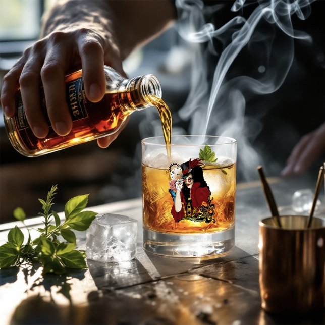 Verre À Whisky Pieuvre noire rouge victorienne (Créateur téléchargé)