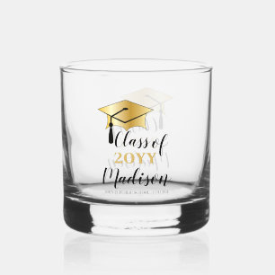 Verre À Whisky Plafond de diplôme avec classe Tassel Année