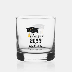 Verre À Whisky Plafond de diplôme avec classe Tassel Année