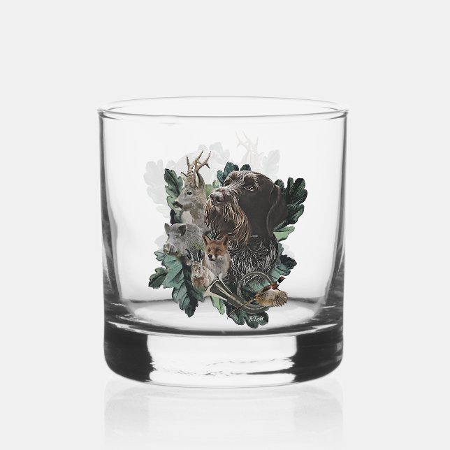 Verre À Whisky Pointeur À poils durs allemand (Recto)