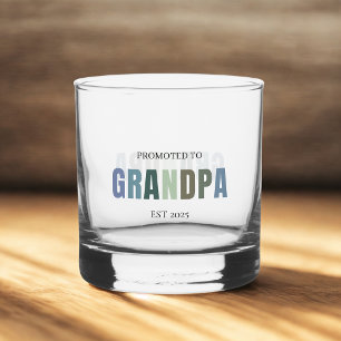 Verre À Whisky Promu à Grand-père EST 2025   Personnalisé