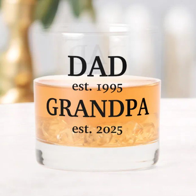Verre À Whisky Promu à grand-père Faire-part bébé personnalisé (Créateur téléchargé)