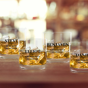 Verre À Whisky Proposition Groomsman Nom personnalisé élégant