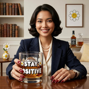 Verre À Whisky Restez Positif