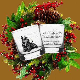 Verre À Whisky Rochers de Noël de Chien écossais customisés