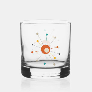 Verre À Whisky Rouge Jaune Turquoise âge atomique début milieu du