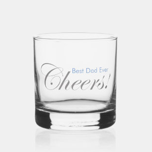 Verre À Whisky Salutations personnalisées ! Élégant bleu argenté 