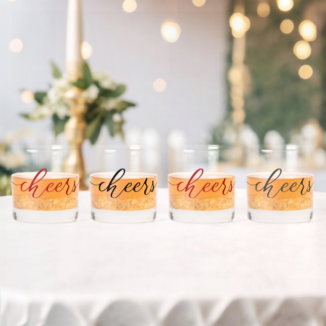 Verre À Whisky SANTÉ! - Deux couleurs de la typographie amusante  (Insitu (Mariage))