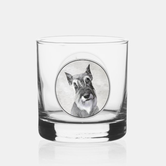 Verre À Whisky Schnauzer (géant) - Joli art original pour chien (Recto)