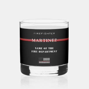 Verre À Whisky Service d'incendie de la ligne rouge mince