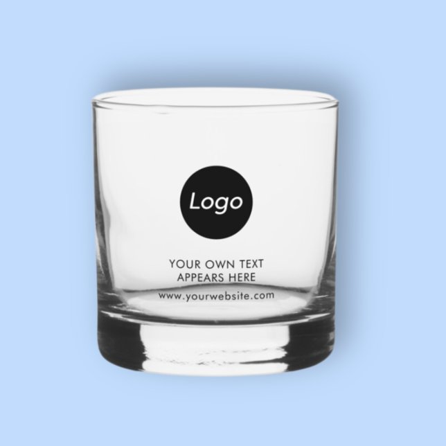 Verre À Whisky Simple Logo Professionnel (Business Logo Whiskey Glass. Add your own corporate branding, website address and choice of text.)