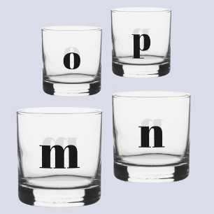 Verre À Whisky Simple moderne Monogramme initial personnalisé