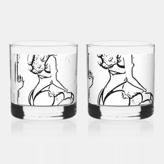 Verre À Whisky Style Drinkware : Imprimé Rocks Glass, Set : Set d