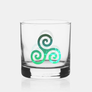 Verre À Whisky Symbole celtique antique Emerald Triskele