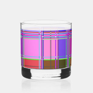 Verre À Whisky Tissu à carreaux rose motif Madras
