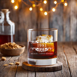 Verre À Whisky Toute année Monogramme d'anniversaire de jubilé