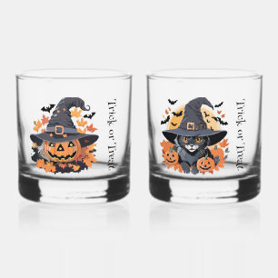 Verre À Whisky Trick ou traitement effrayant et mignon Halloween