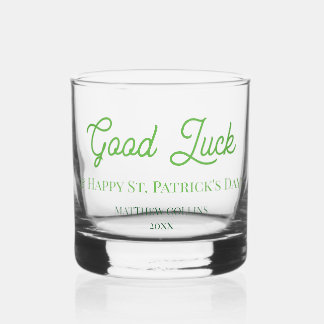 Verre À Whisky Vert moderne Bonne chance Bonne St. Patrick's Day