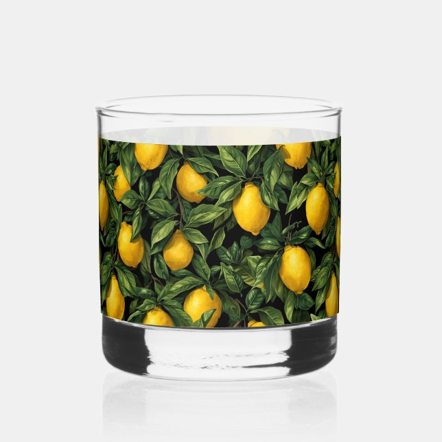 Verre À Whisky Vibrant Lemon Citrus Tree Pattern (Recto)