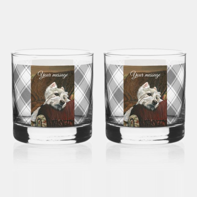Verre À Whisky Westie sur canapé (Verso)