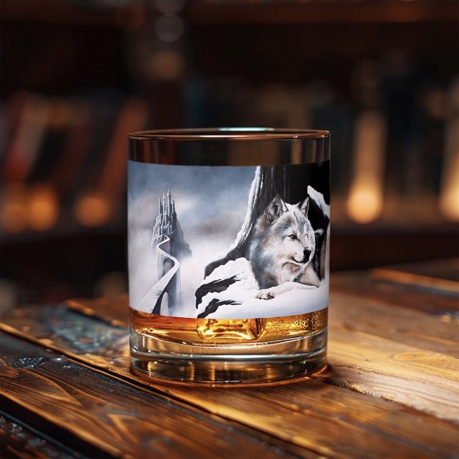 Verre À Whisky Wolf Winter Castle Imaginaire (Créateur téléchargé)