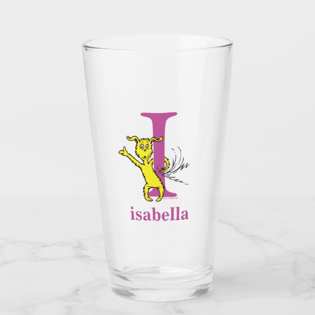Verre ABC du Dr Seuss : Lettre I - violet | Ajouter Votr (Devant)