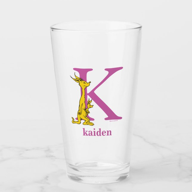 Verre ABC du Dr Seuss : Lettre K - violet | Ajouter Votr (Devant)